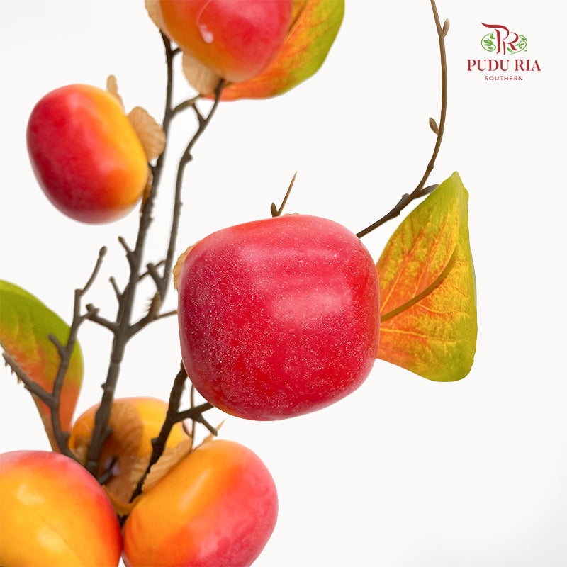 CNY Artificial Persimmon Spray Orange 80cm - (2 Stems)