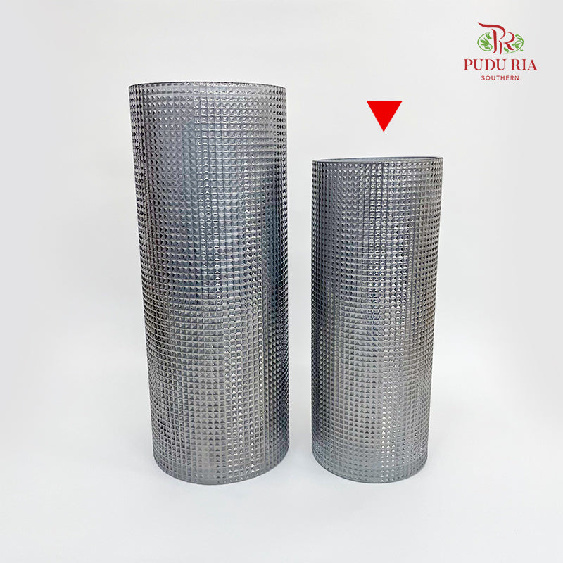 Diamond Plating Vase Black