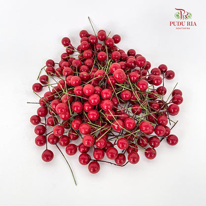 CNY Deco Ilex Spray, Red Bean, Paper Sticker