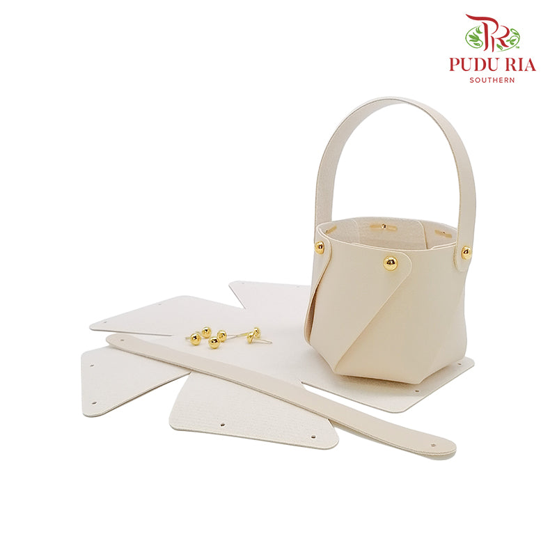 Mini Leather Flower Bag - FBA046#1 Beige - Pudu Ria Florist Southern