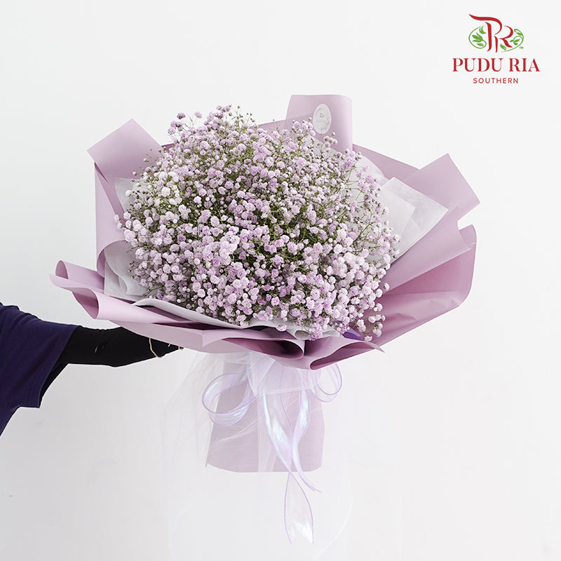 Baby Breath Purple Bouquet