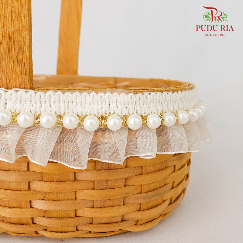 Floral Basket Oval Pearl - FBK001#9