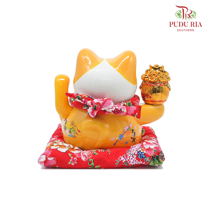7' Lucky Cat Yellow (Swing) 生意兴隆 - FBA070#1 - Pudu Ria Florist Southern
