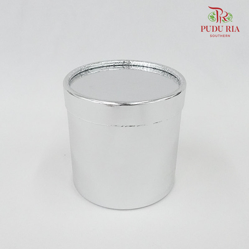 Mirror Round Box Silver - FBB086#1 - Pudu Ria Florist Southern