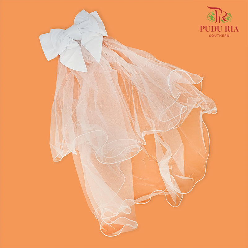 White Ribbon Veil-FBA079#1 - Pudu Ria Florist Southern