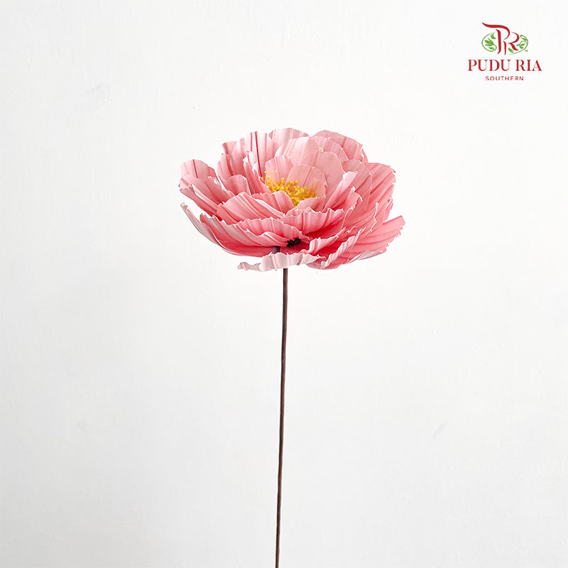 Dry Peony Handmade Pink - Per Stem