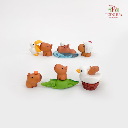 Set Of Capybara Miniatur - 6 Pieces
