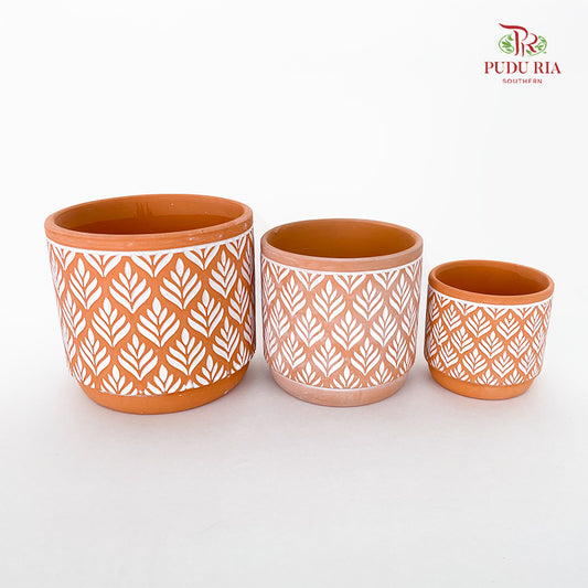 Leaves Terracotta Pot