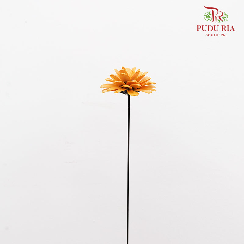 Dry Sunflower Seed Flower Pine Cone - Orange/Yellow
