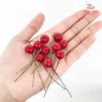 CNY Deco Ilex Spray, Red Bean, Paper Sticker