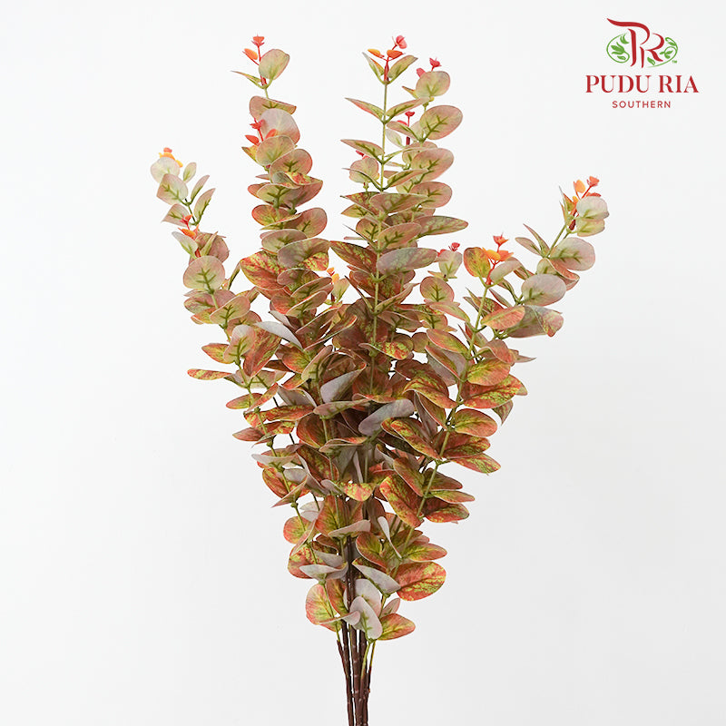 CNY Artificial Eucalyptus Spray 79cm  - Green/Gold (5 Stems)