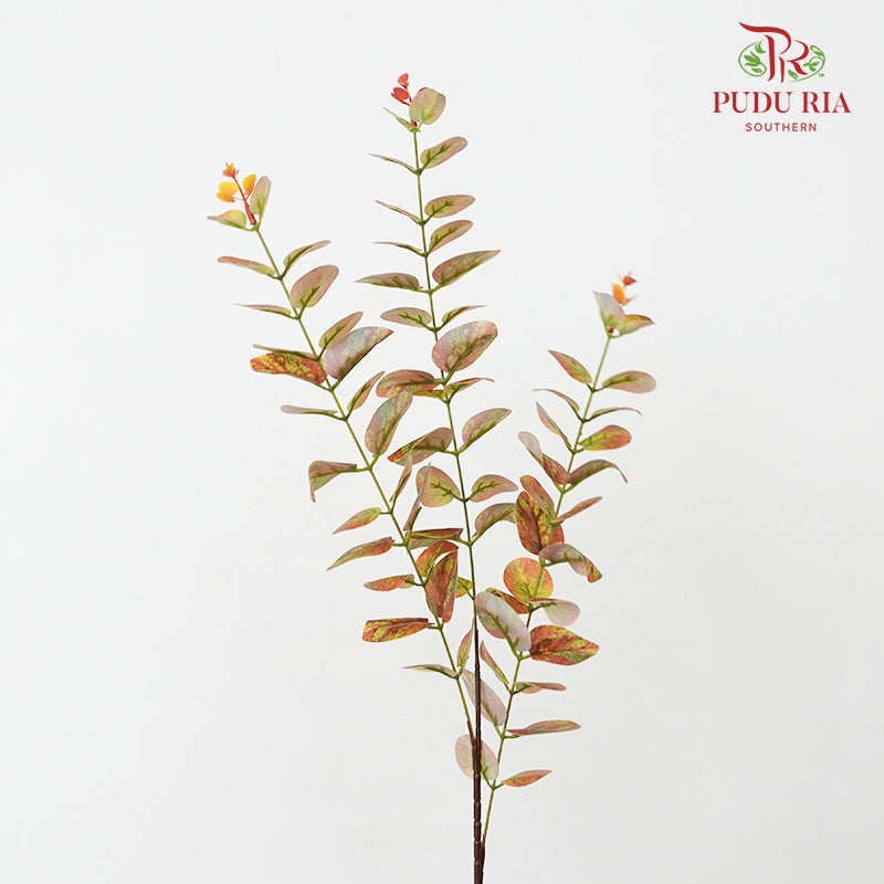 CNY Artificial Eucalyptus Spray 79cm  - Green/Gold (5 Stems)