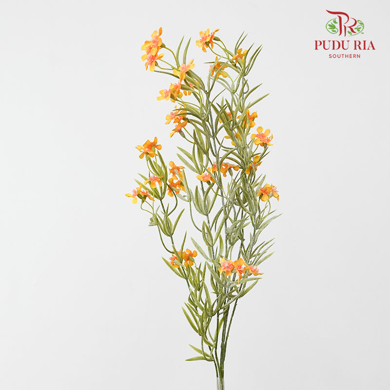 CNY Artificial Mini Flower Spray 92cm - Yellow (2 Stems)