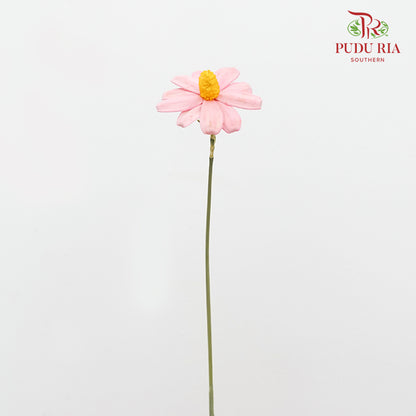 Dry Sunflower Seed Flower - Light Pink (Disk Flower Yellow)