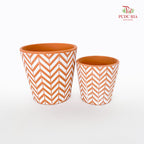Ver Chevron Terracotta Pot