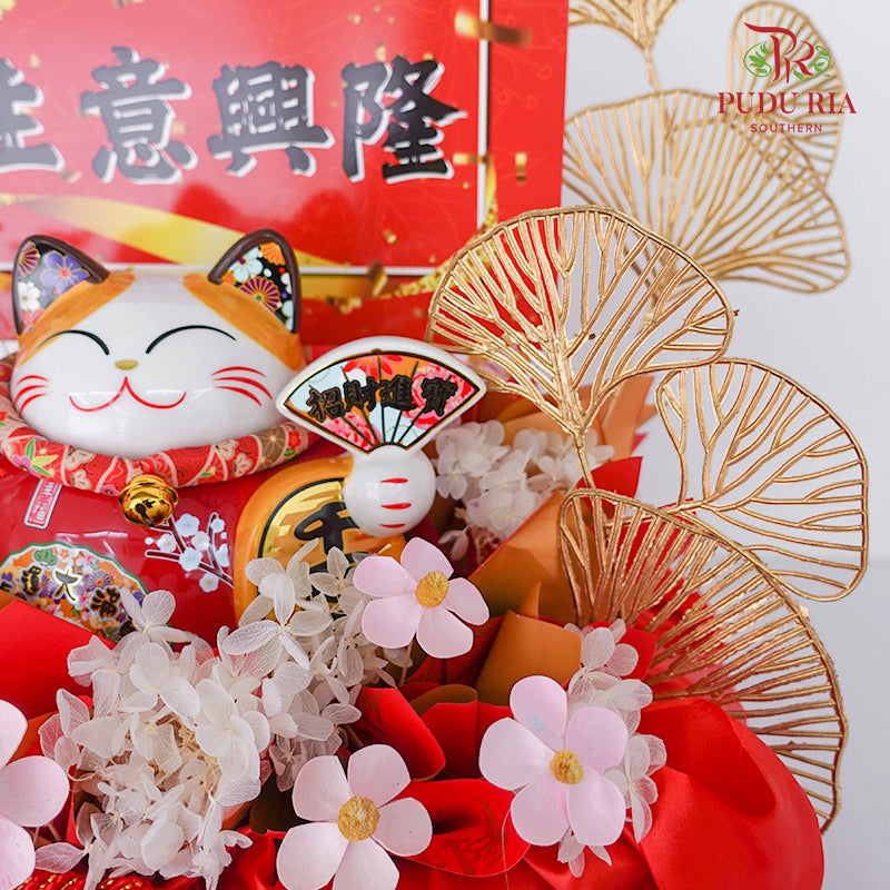 Grand Opening Lucky Cat Arrangement - Pudu Ria Florist Southern