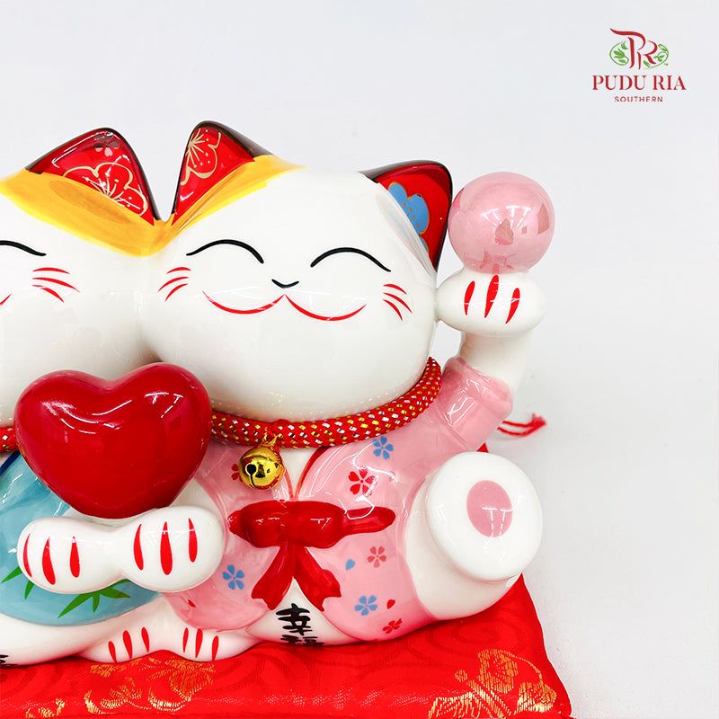 6' Lucky Cat Couple Love (Piggy Bank) - FBA107#1
