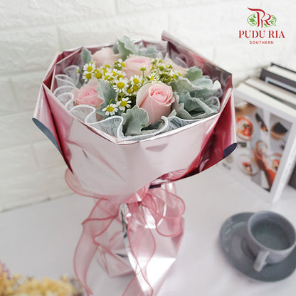 Pink Rose Bouquet (5stems) - Pudu Ria Florist Southern