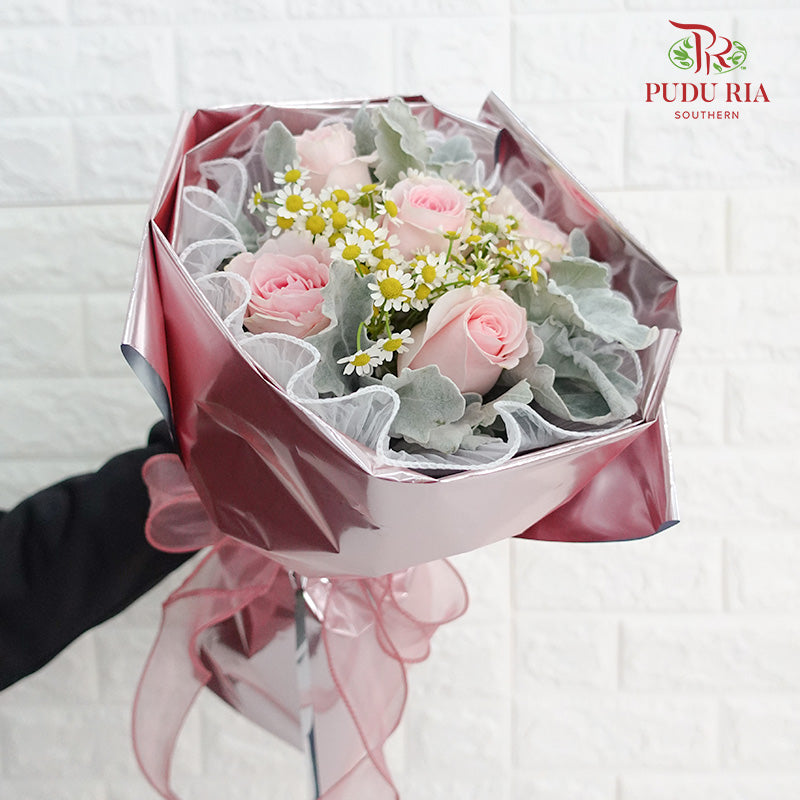 Pink Rose Bouquet (5stems) - Pudu Ria Florist Southern