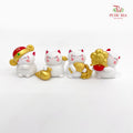 Gold Lucky Cat Miniature - 4 Pieces