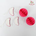 5' U Mini Honeycomb Paperball 5cm - Chery Pink