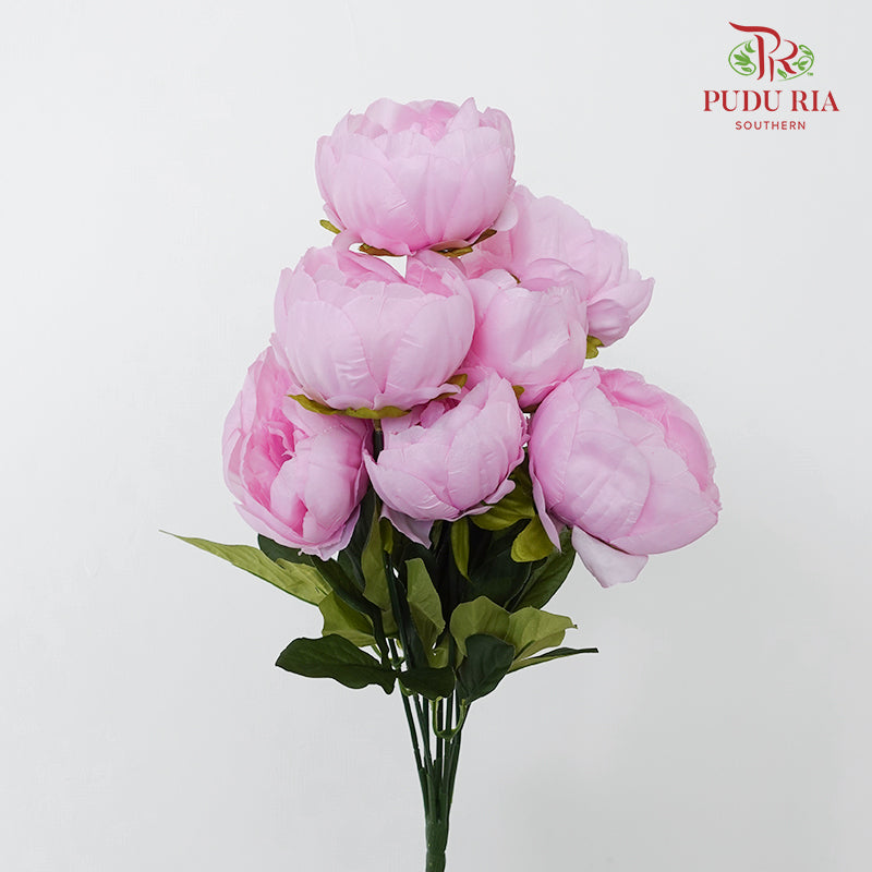 CNY Artificial Peony Bush 44cm - Light Pink