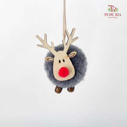 Fuzzy Reindeer Hanging Ornaments