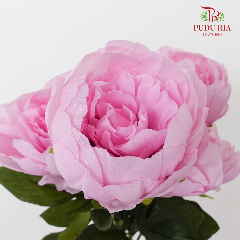 CNY Artificial Peony Bush 44cm - Light Pink