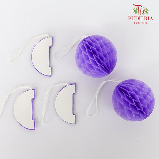 5' U Mini Honeycomb Paperball 5cm - Purple