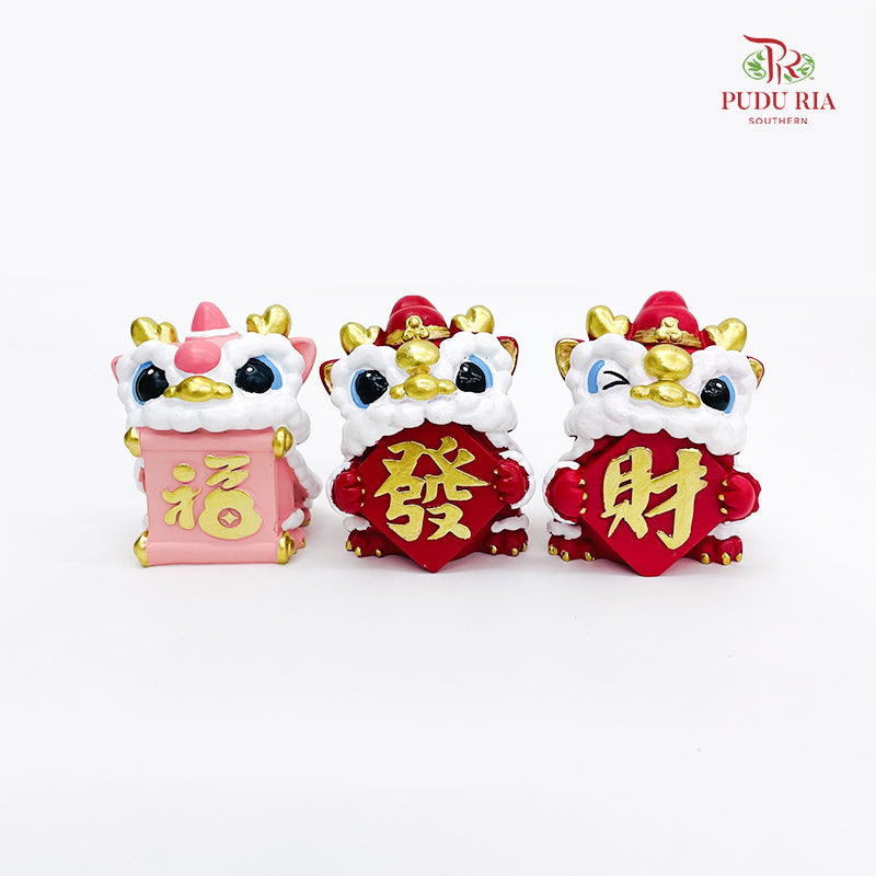 Red & Pink Lion Dance Miniatur