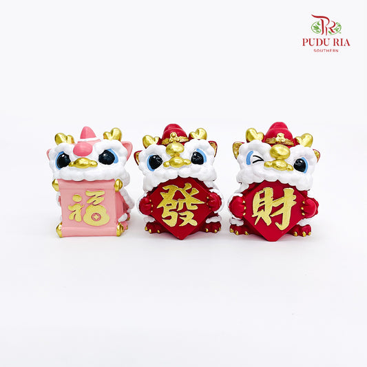 Red & Pink Lion Dance Miniatur