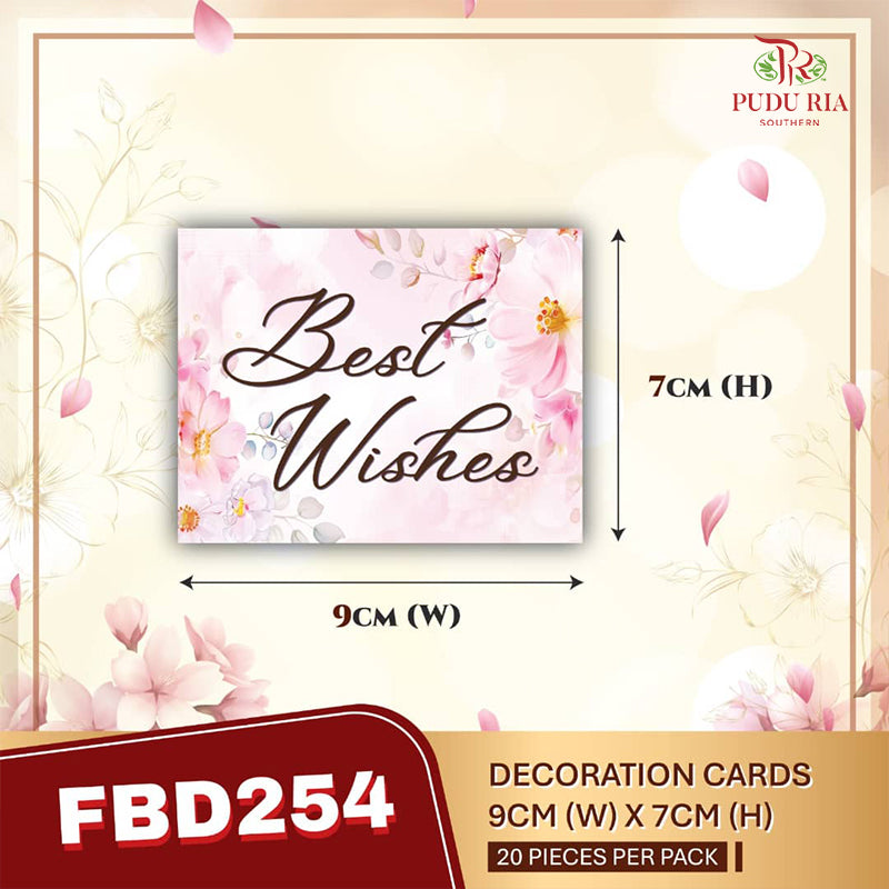 Decoration Card "Best Wishes" - FBD254