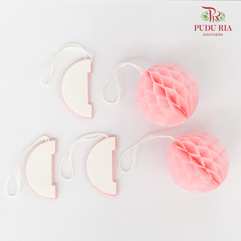 5' U Mini Honeycomb Paperball 5cm - Pink