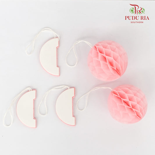 5' U Mini Honeycomb Paperball 5cm - Pink