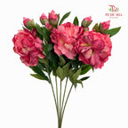 CNY Artificial Peony Spray 63cm Pink - (5 Stems)