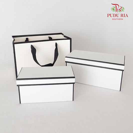 3 Pieces Paper Box Black / White - FBB070#1 - Offer Item