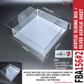 Premium Clear Acrylic Sliding Box + Silver Acrylic Sheet - FBA156#2