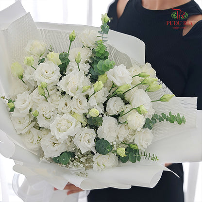 White Eustoma Bouquet