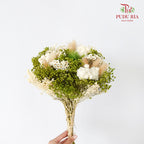 Dry Bouquet - White And Green - Pudu Ria Florist Southern