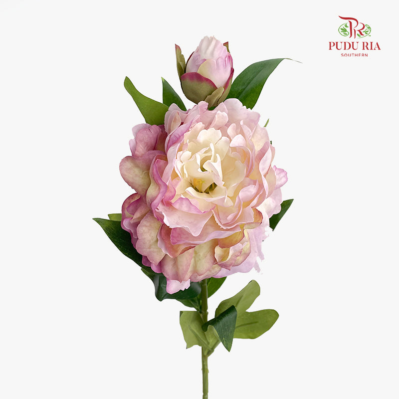 CNY Artificial Peony Spray 63cm Light Purple - (5 Stems)