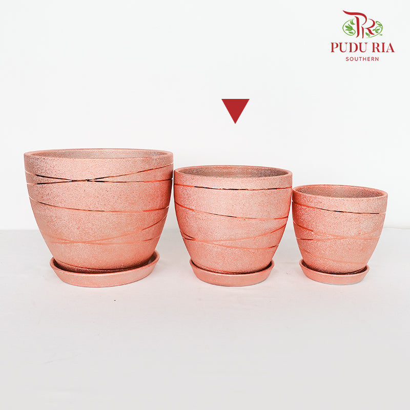 Yu-591 Rose Gold Pot W Tray