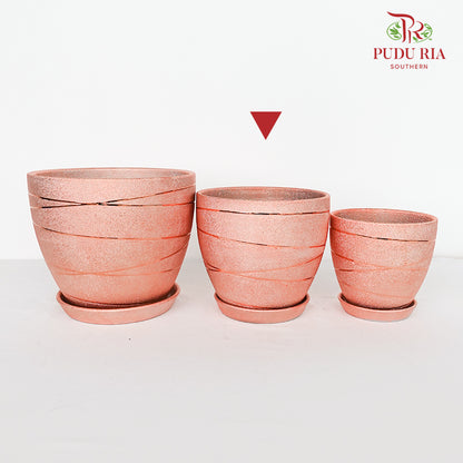 Yu-591 Rose Gold Pot W Tray