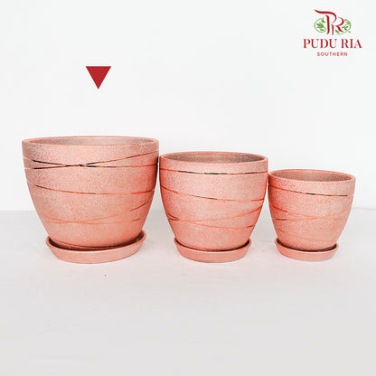 Yu-591 Rose Gold Pot W Tray