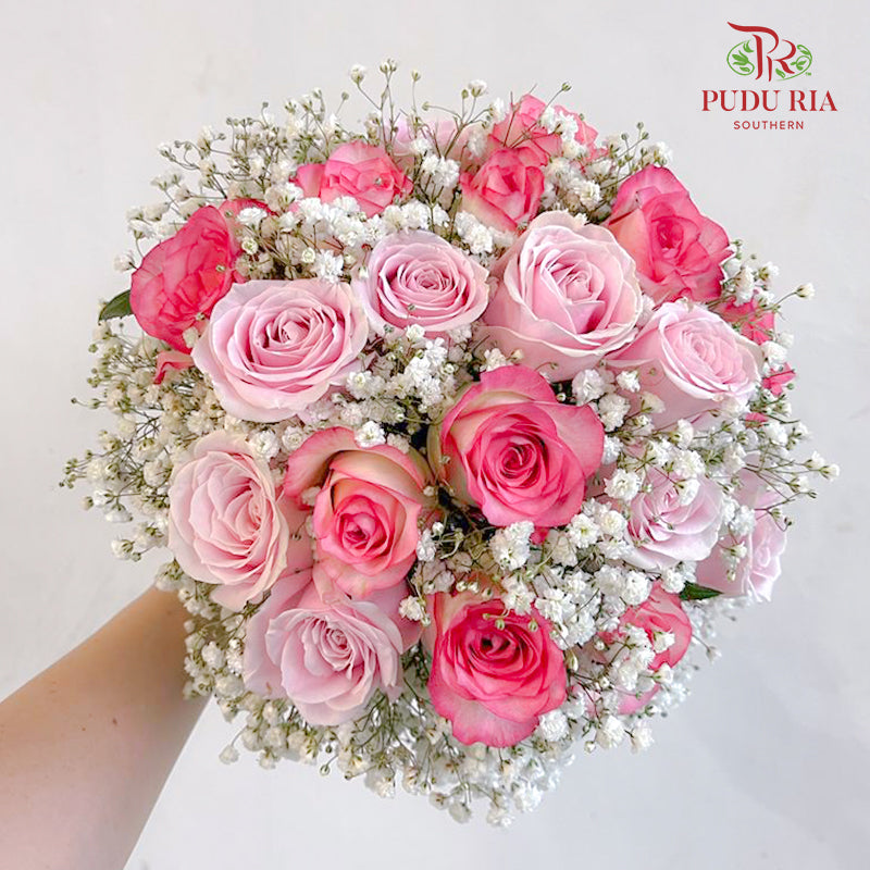 Pink Rose Wedding Bouquet (20 Stems)