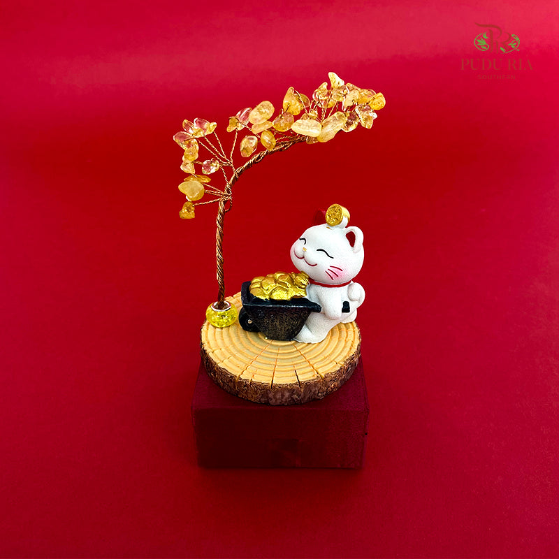 Fortune Tree Lucky Cat 发财树 + 招财猫 - FBA145#1