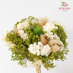 Dry Bouquet - White And Green - Pudu Ria Florist Southern