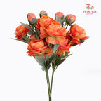 CNY Artificial Peony Spray 68cm Orange - (5 Stems)
