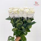 Rose Mondial Dyed Velvet White - (8-10 Stems)