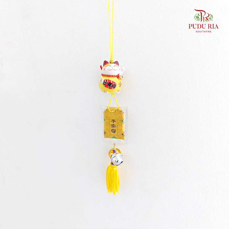 2' Maneki Neko Pendant Yellow - FBA104#1
