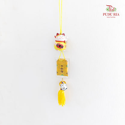 2` Maneki Neko Pendant Yellow - FBA104#1